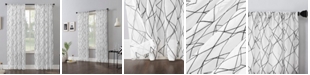 No. 918 Abstract Geometric Embroidery Semi-Sheer Rod Pocket Curtain Panel Collection